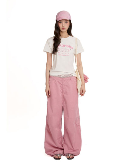 Relaxed fit adjustable cuffs casual pants【s0000012547】