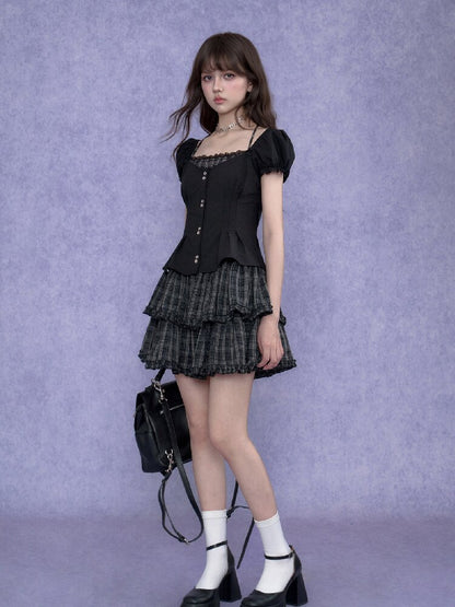 Halter Neck Faux Two Piece Dress【s0000017684】