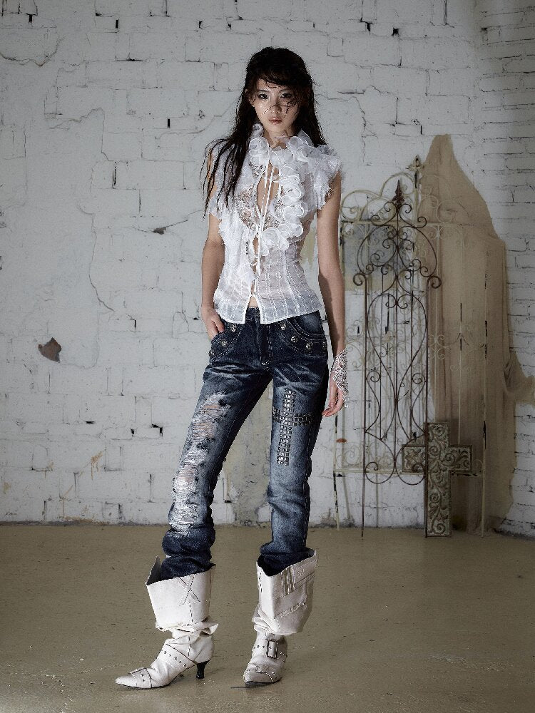 Hot Drill Heavy Wash Denim Pants【s0000016977】