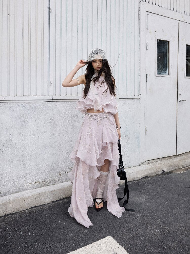 Romantic Ruffle Two-Piece Dress【s0000016868】