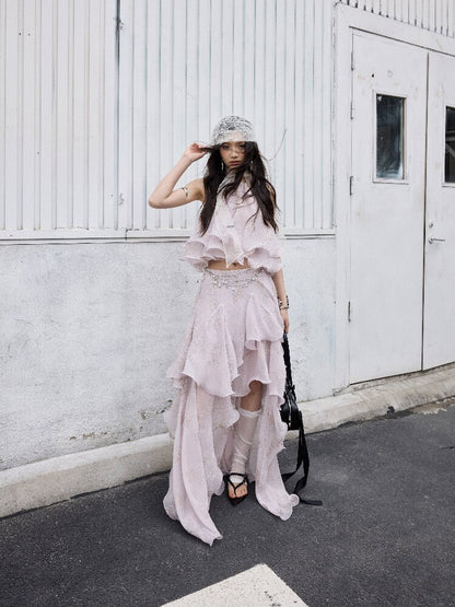 Romantic Ruffle Two-Piece Dress【s0000016868】