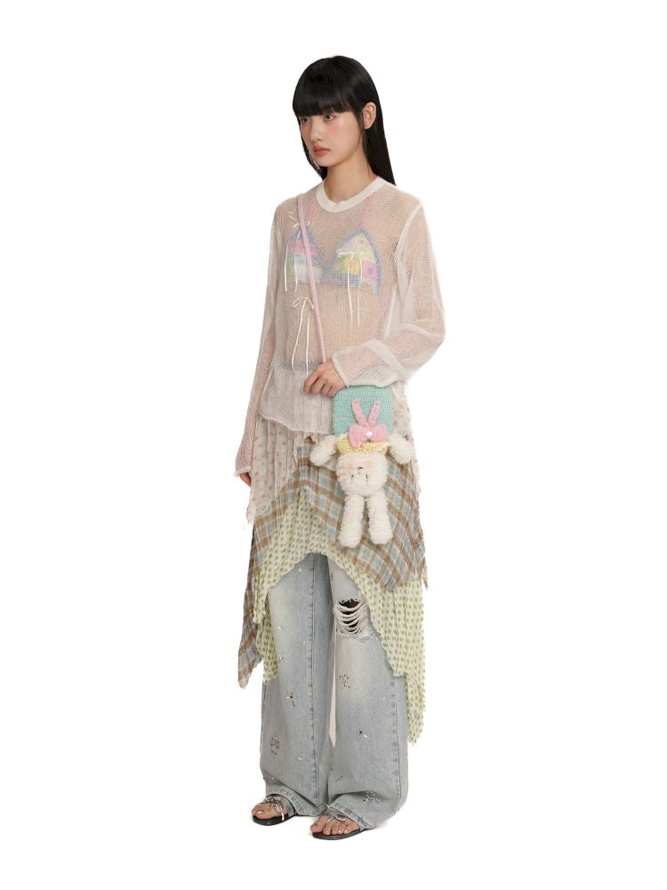 Irregular cut half skirt【s0000012545】