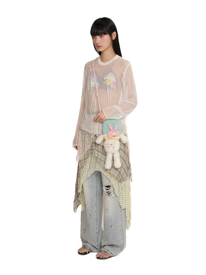 Irregular cut half skirt【s0000012545】