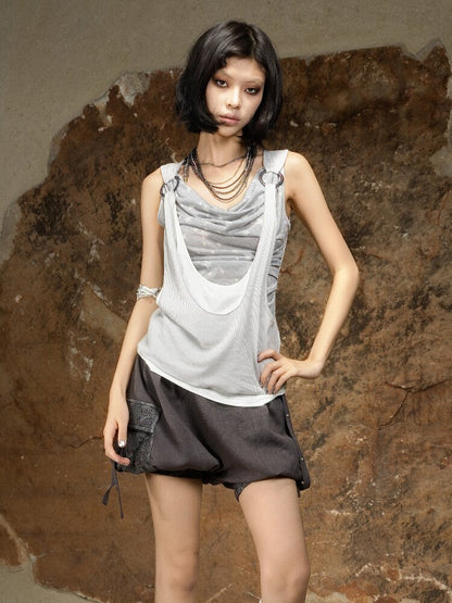 Original Irregular Sleeveless Vest Top【s0000016882】