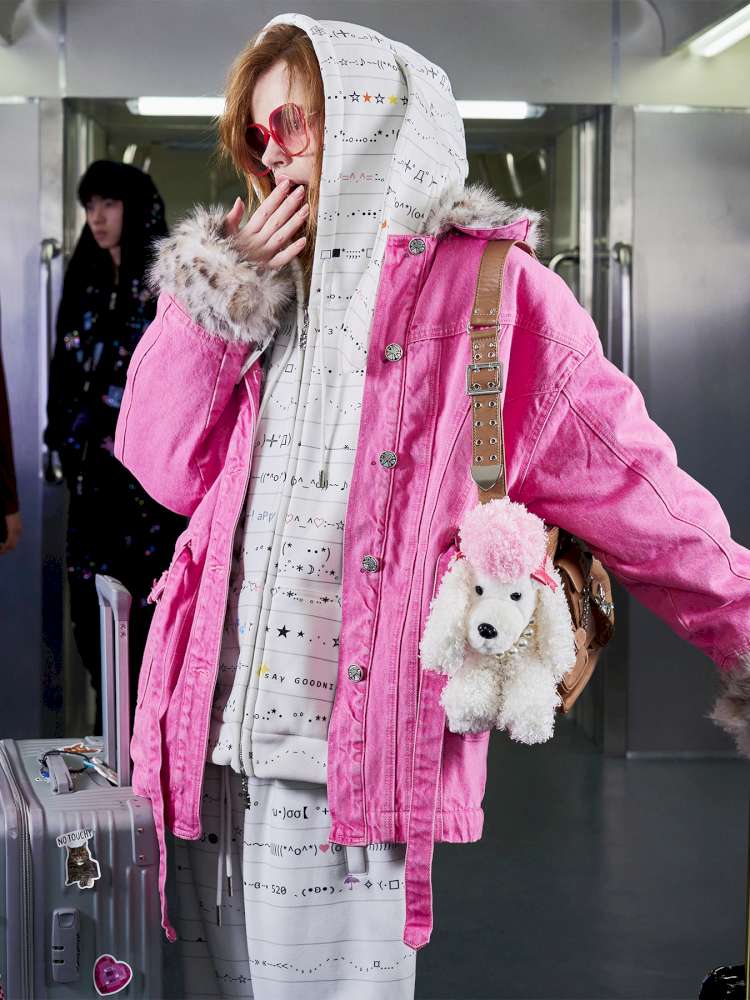 Leopard Print Paneled Denim Jacket【s0000014640】