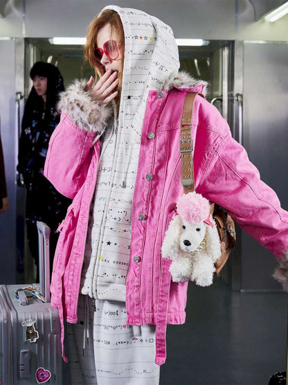 Leopard Print Paneled Denim Jacket【s0000014640】