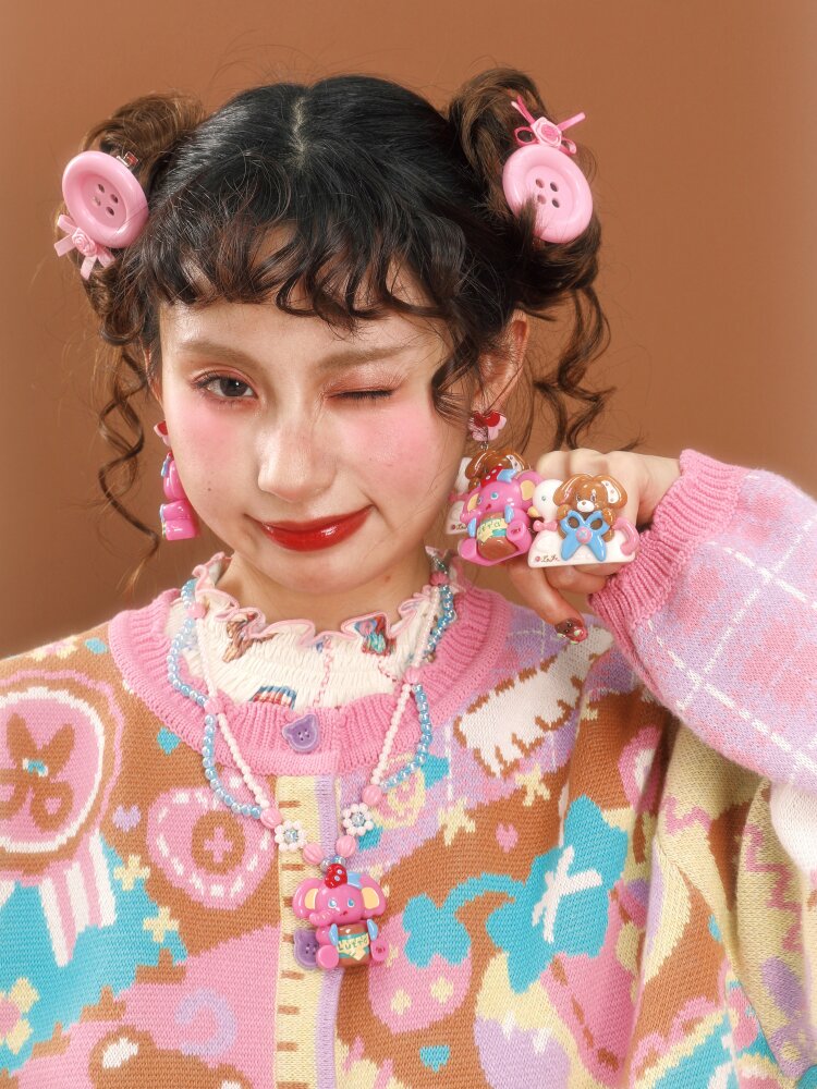 Swan Boat Rabbit Resin Earrings【s0000015593】