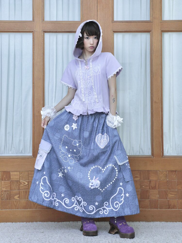 Faux Linen Polka Dot A-Line Skirt【s0000017131】