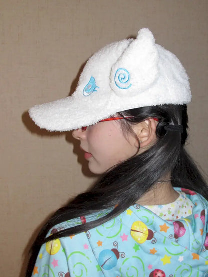 Towel Y2K White Duckbill Baseball Cap【s0000014196】