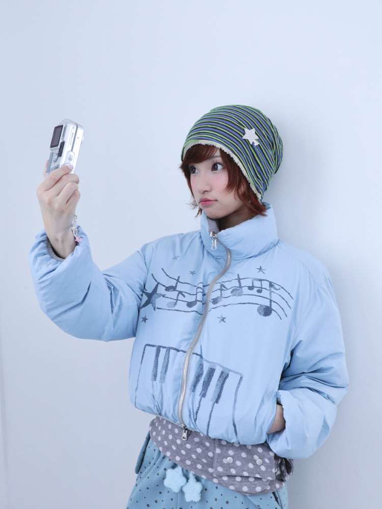 Dreamcore Blue Gray Reversible Padded Jacket【s0000014698】