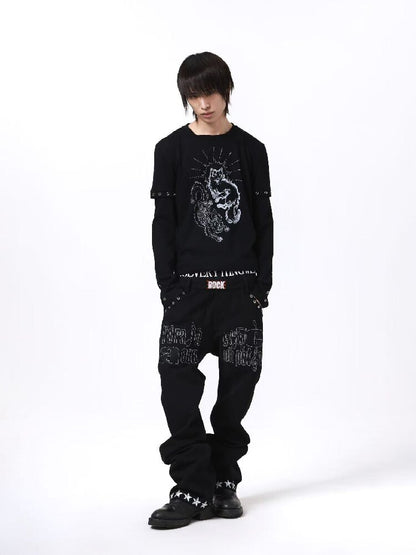 Fake Two Piece Printed Long Sleeve【s0000018198】