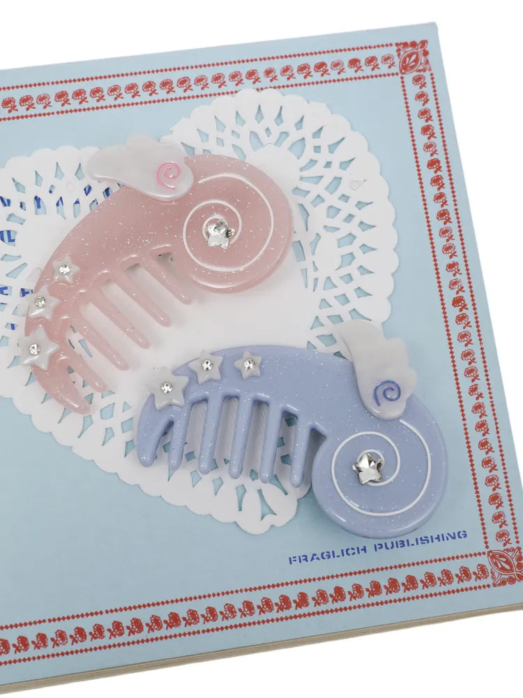 Cute Pink-Blue Comb Hair Clip【s0000013940】