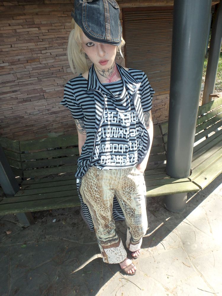 Spider Web Aged Splicing Micro Pants【s0000012469】