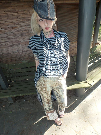 Spider Web Aged Splicing Micro Pants【s0000012469】