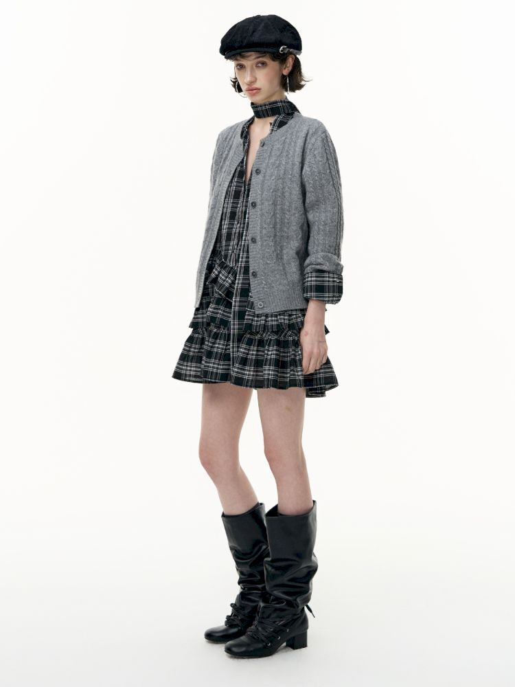 Plaid Ruffle Dress【s0000013739】