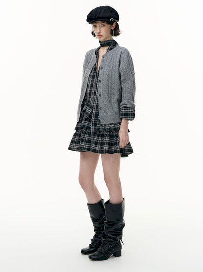Plaid Ruffle Dress【s0000013739】