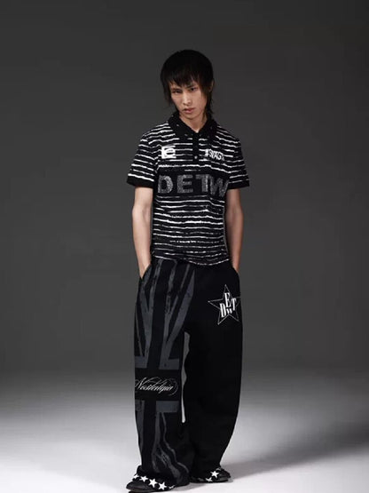 Thorn Letter Rhinestone Polo Shirt【s0000018268】