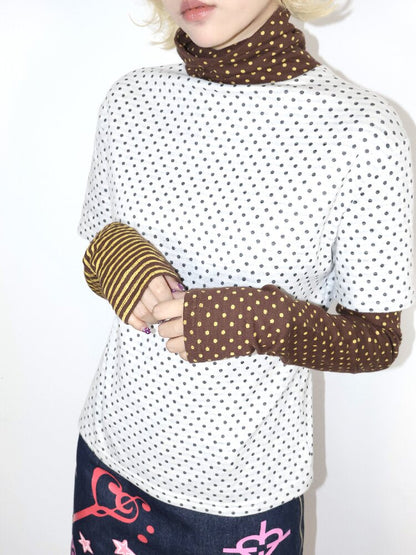 Old Polka Dot Stripe Turtle Top【s0000018671】