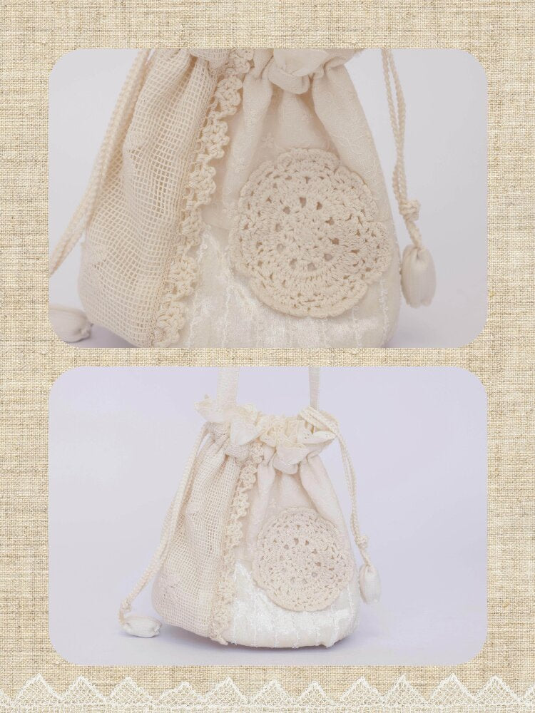 Crochet Patchwork Drawstring Bag【s0000016506】