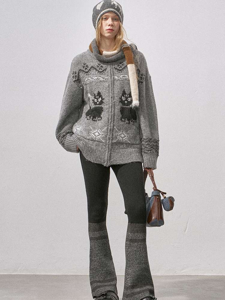 Concubine Cat Hoop Yarn Knit Jacket【s0000015227】