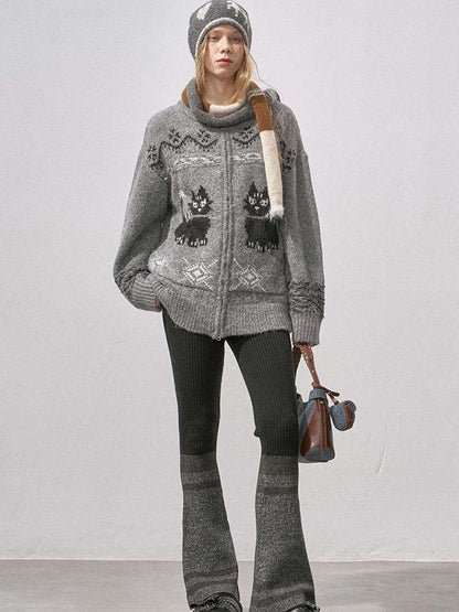 Concubine Cat Hoop Yarn Knit Jacket【s0000015227】