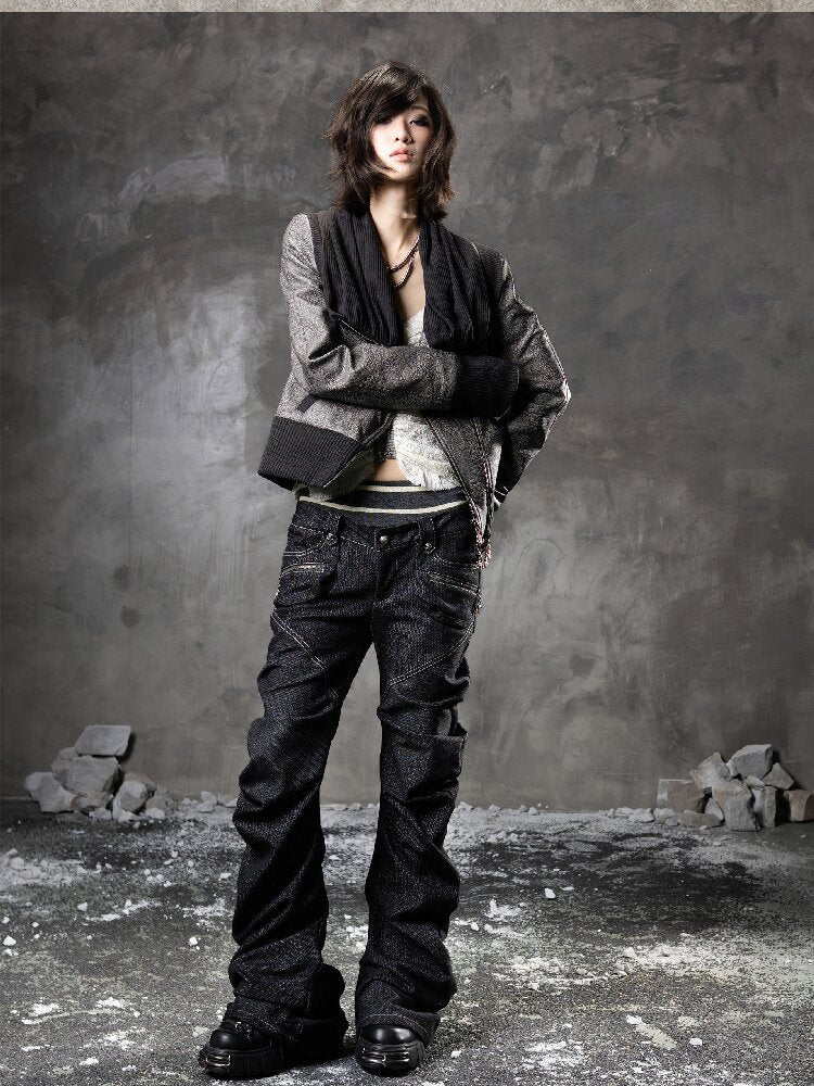 Double Waist Scimitar Denim Pants【s0000015945】