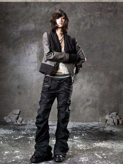 Double Waist Scimitar Denim Pants【s0000015945】