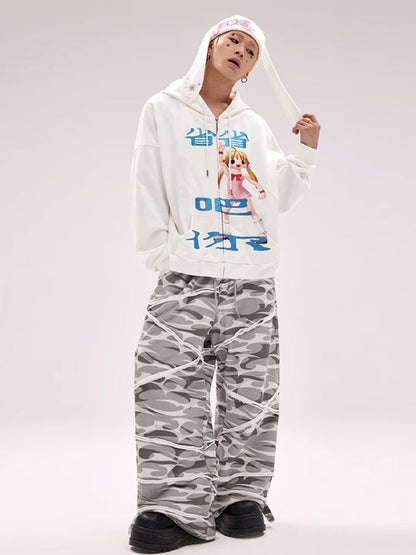 Glitter Printed Sweatshirt Jacket【s0000011796】