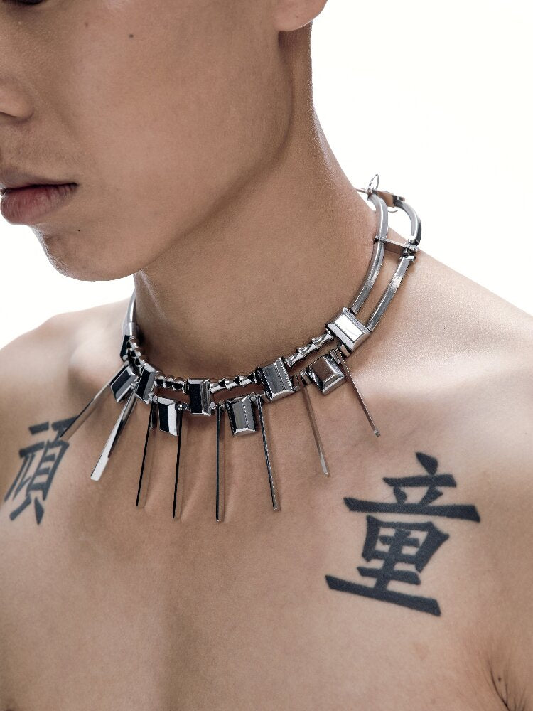 Heavy Craft Punk Style Choker Necklace【s0000018812】