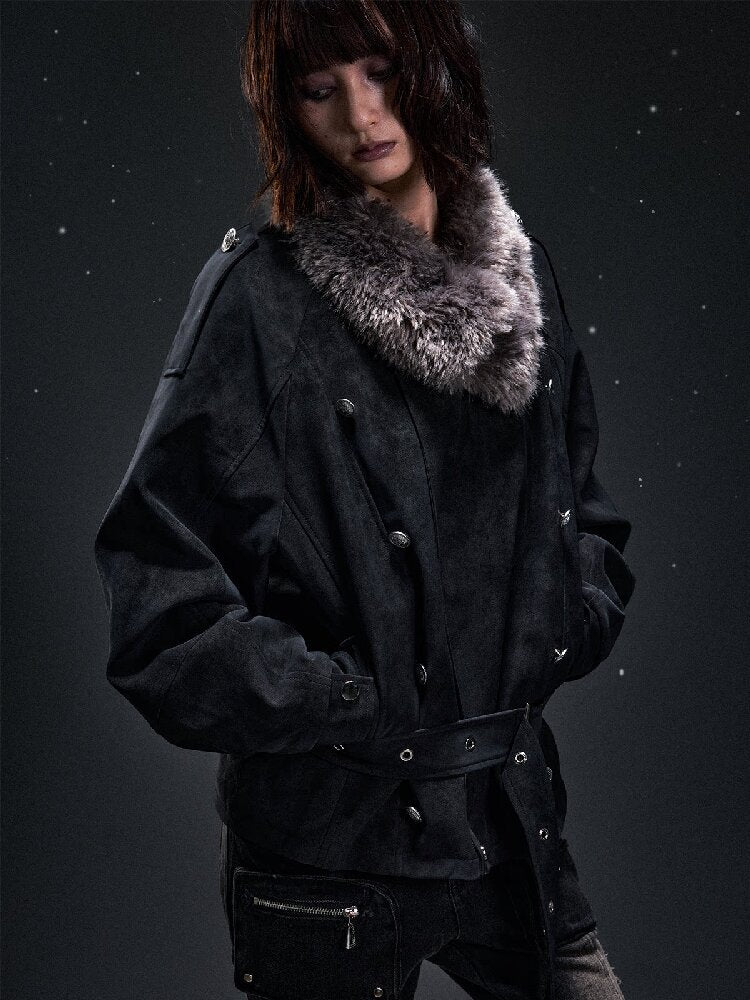 Vintage Suede Fur Collar Jacket【s0000019300】