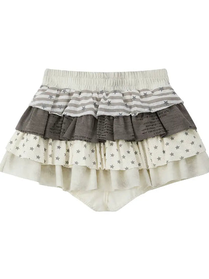 Patchwork Pentagram Lace Short Skirt【s0000016535】