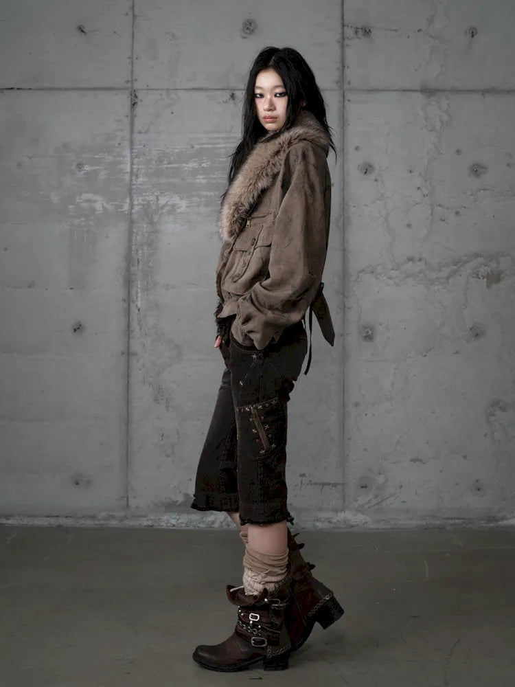 Slim-Fit Flattering Cropped Denim Shorts【s0000013954】