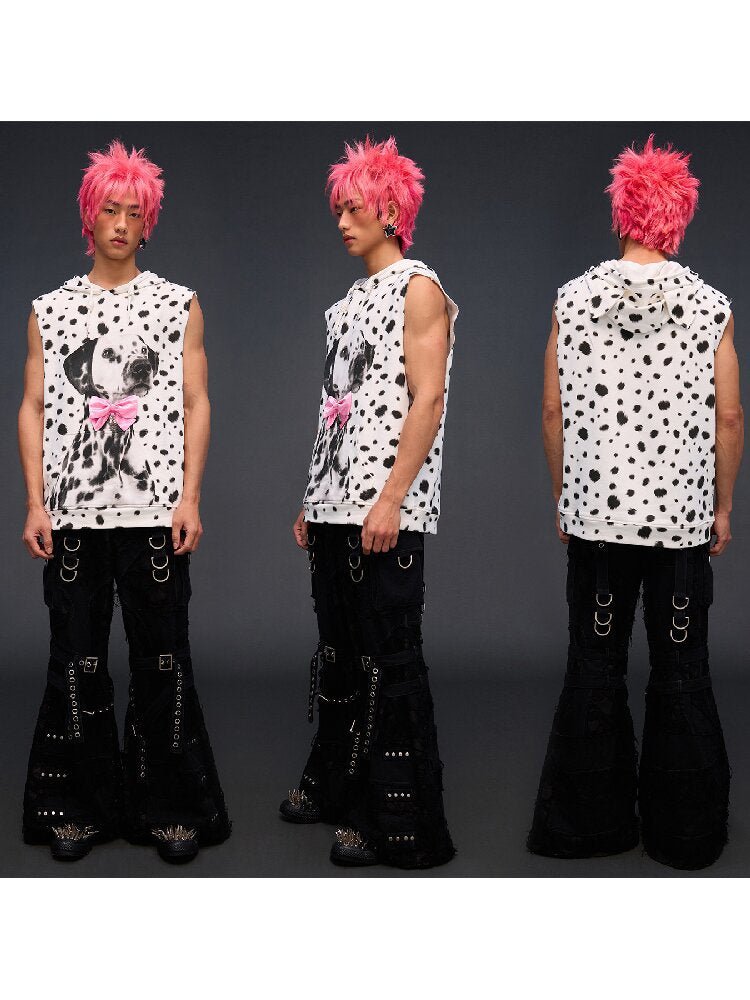 Dalmatian Print Sweatshirt Vest【s0000017293】