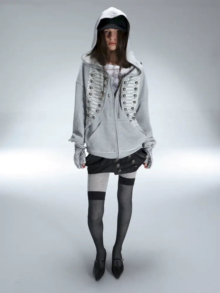 Classic Napoleon Embroidered Hooded Zipper【s0000014711】