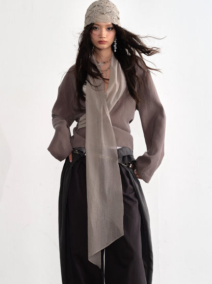 Earth Color Streamer Long Sleeve Shirt【s0000015703】