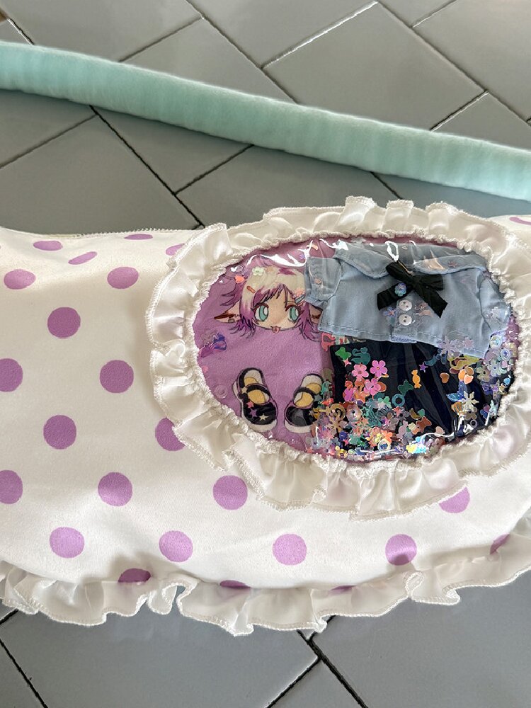 Frog Co-Print Splicing Pillow Bag【s0000015854】