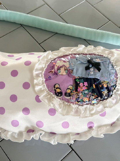 Frog Co-Print Splicing Pillow Bag【s0000015854】