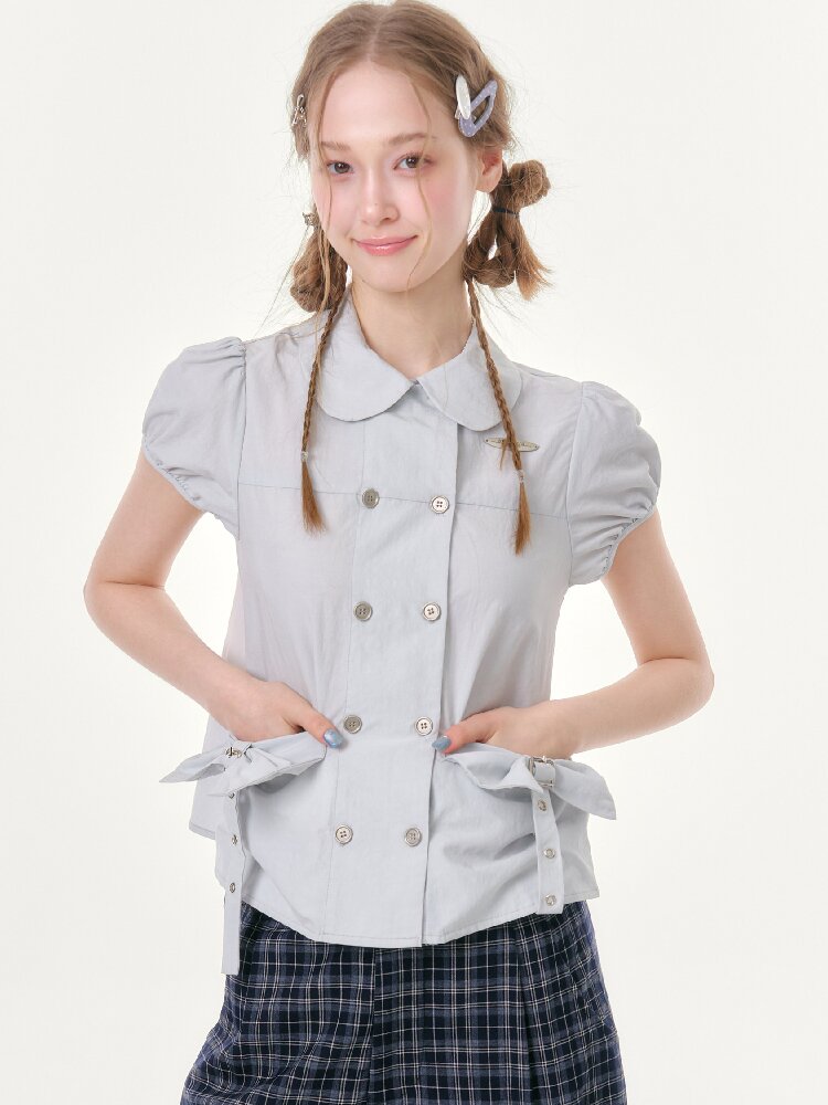 Bow Puff Sleeve Doll Collar Shirt【s0000016610】