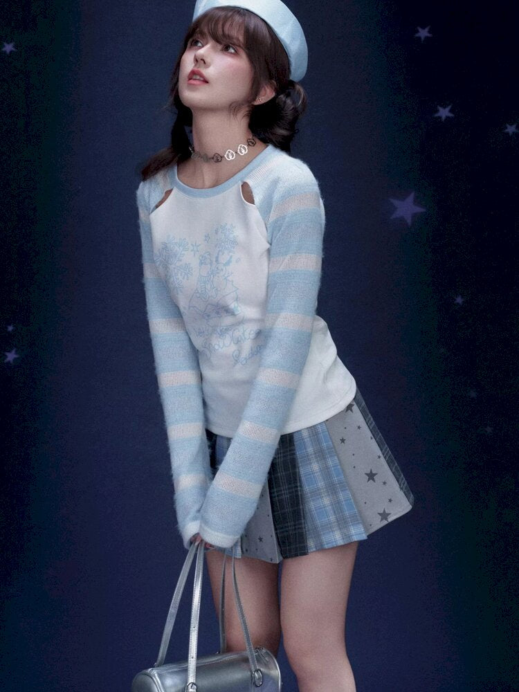 Star Gummy Splicing Pleated Skirt【s0000015438】