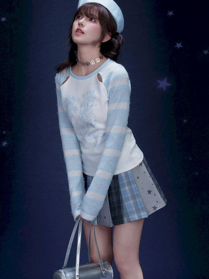 Star Gummy Splicing Pleated Skirt【s0000015438】