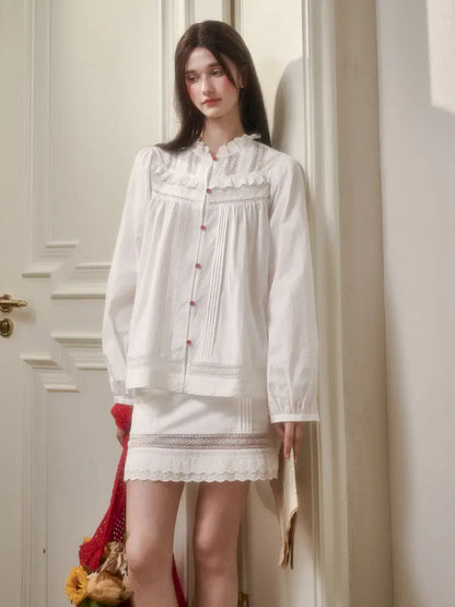 Natural Cotton Shirt Skirt Set【s0000014330】