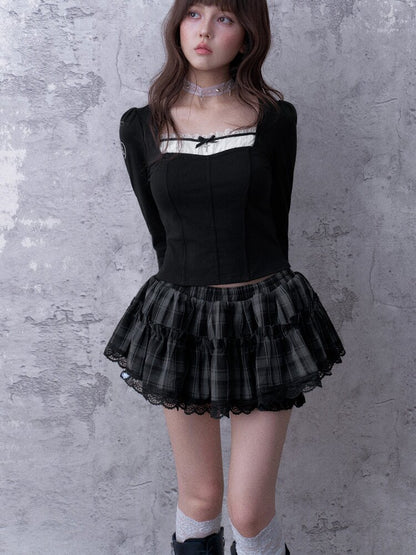 Faux Fishbone Fake Two-Piece Top【s0000017869】