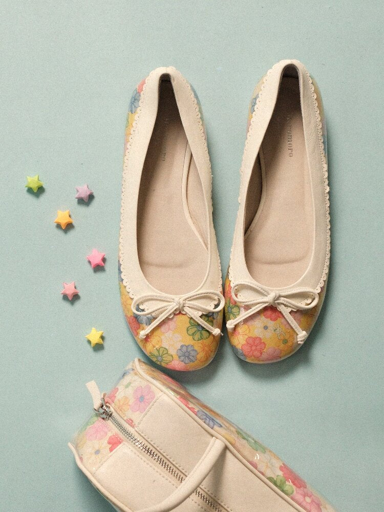 Flower Rabbit Patchwork Bow Shoes【s0000016430】