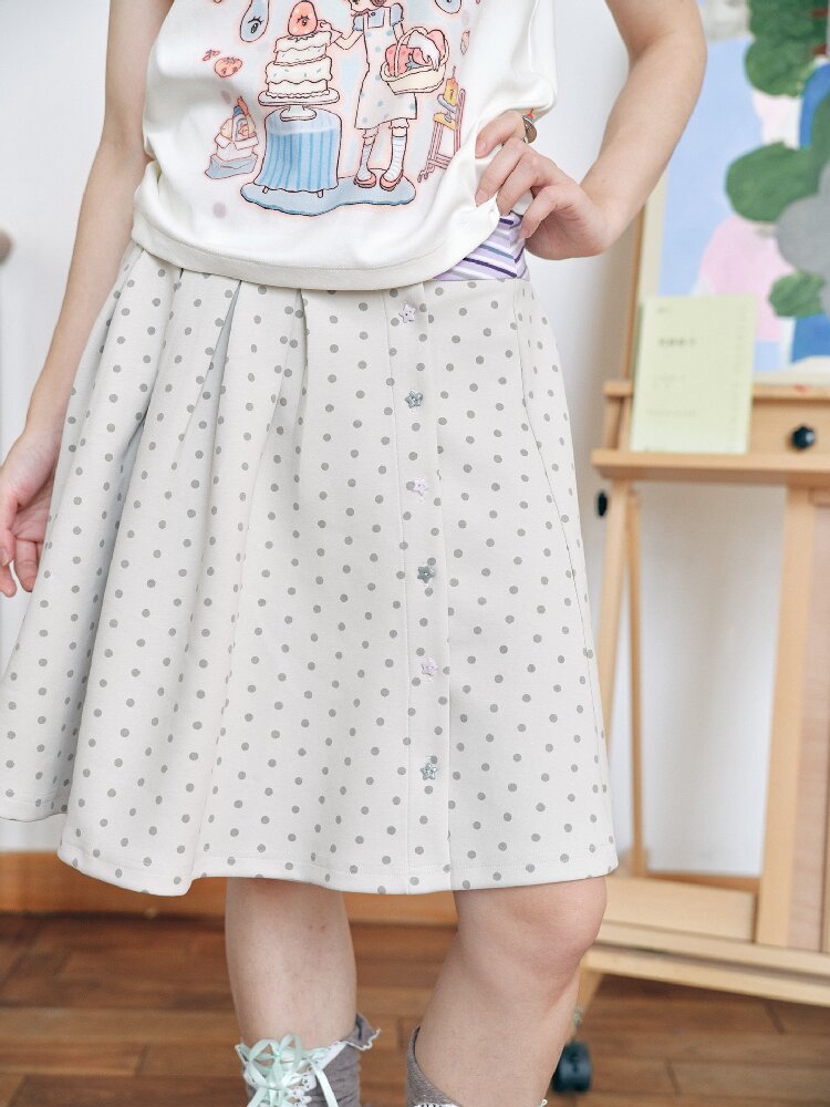Minimalist Pleated Colorblock Skirt【s0000018718】
