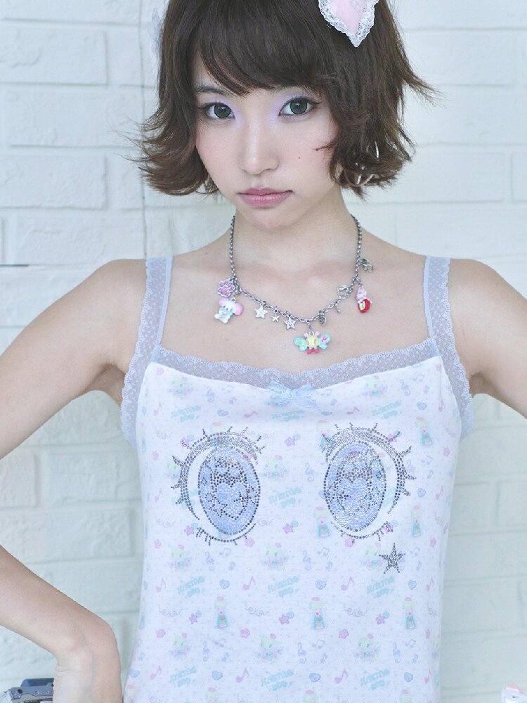 Playful Cartoon Eye Lace Camisole【s0000017475】
