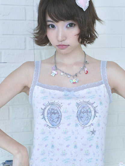 Playful Cartoon Eye Lace Camisole【s0000017475】