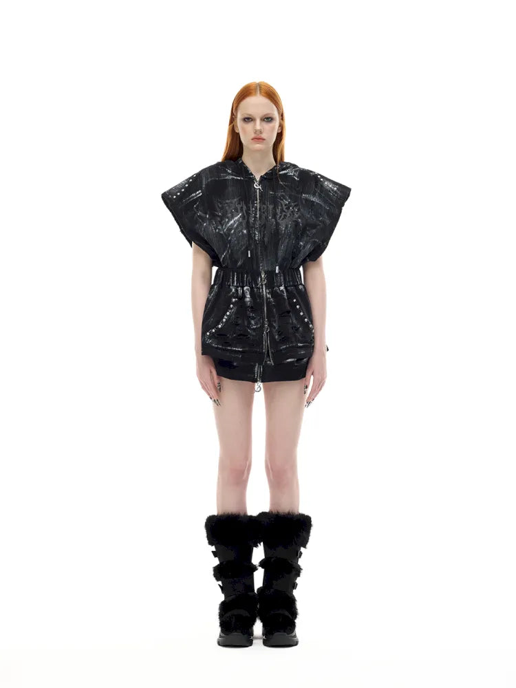 Cat-Ear Rock Punk Sleeveless Y2K Jacket【s0000014016】