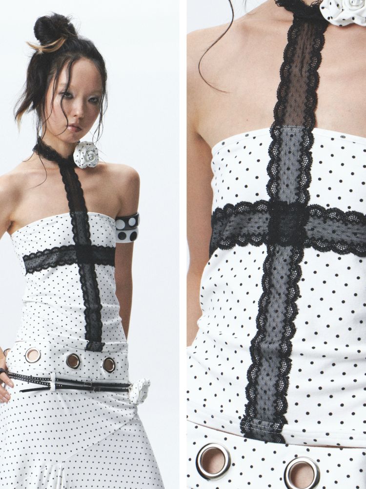 Strapless halter neck tank top and skirt【s0000012680】