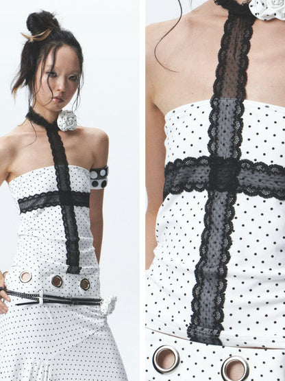 Strapless halter neck tank top and skirt【s0000012680】