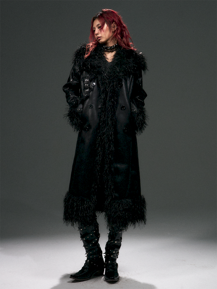 Double Breasted Fur Long Coat【s0000015021】